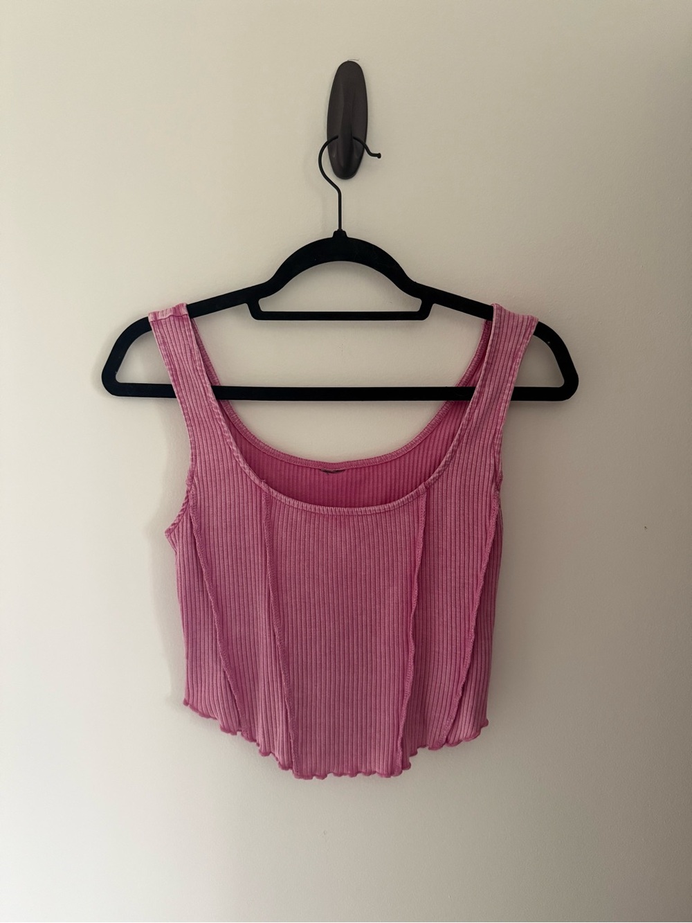 Target Pink Ribbed Crop Tank Top - Picture 2 of 3